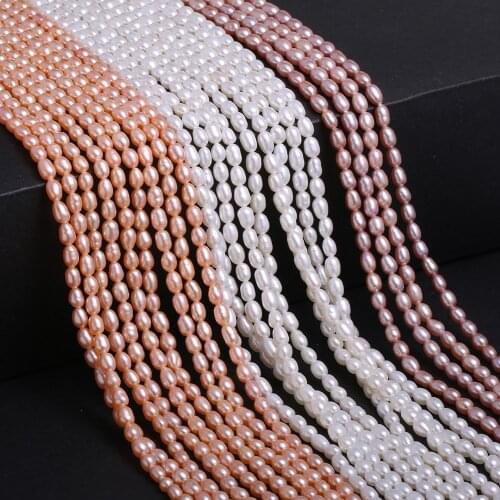 Natural Freshwater Pearl Beaded High Quality Rice Shape Punch Loose Beads for Make Jewelry DIY Bracelet Necklace Accessories