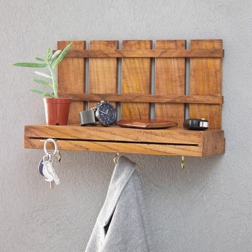 Wood World Fance Keychain Wooden Wall Rack Decorative