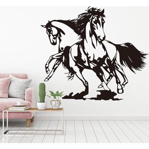 Wild Animal Adventure Unicorn Horse Animal Big Horse Running Camper Wall Sticker Vinyl Room Decoration Wall Decal