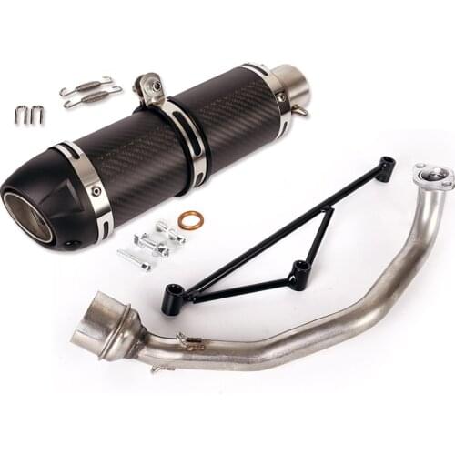 For Yamaha GY6 125 150 Full Exhaust System Motorcycle Front Link Pipe Connect Tube Iron Bracket Muffler Tip Carbon Fiber