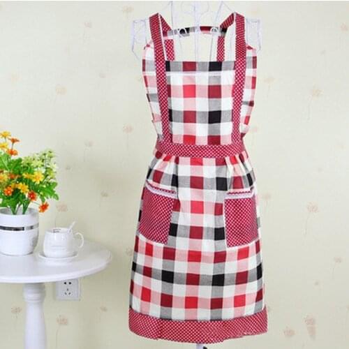 Women Lady Kitchen Apron Dress Restaurant Home Kitchen For Pocket Cooking Funny Cotton Apron Bib Dining Room Barbecue