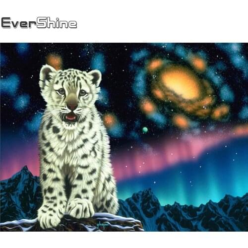 Evershine 5D DIY Diamond Embroidery Tiger Full Square Diamond Painting Animals Cross Stitch Kit Wall Decoration