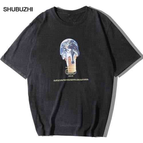 UNSETTLE Harajuku T-shirts Summer Men/Women Hip Hop Funny Print Sweet cone earth Tshirt Streetwear t shirts Short Sleeve