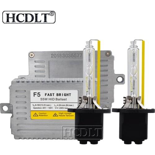 HCDLT Premium 55W Xenon HID Conversion Kit DLT F5 Slim Digital Ballast 5500K H1 H3 H7 H11 HB3 HB4 D2H H7R HID Xenon Lamp Bulb