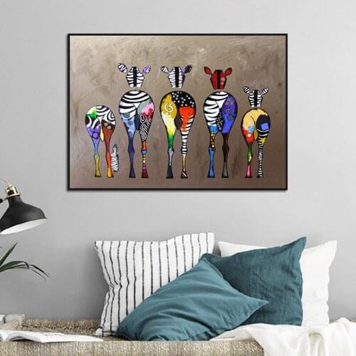 Minimalist Abstract Fashion Colorful Zabra Back Poster Print Canvas Painting Picture Living Room Home Nordic Decorative Stickers