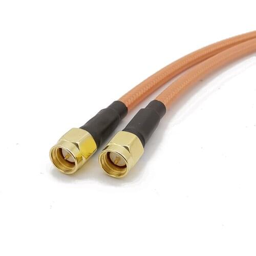 SMA Male to SMA Male Plug High Temperature Double Shielded RG400 Coaxial RF Cable Low Loss for WiFi Booster 1/3/6/9/12/15/20M