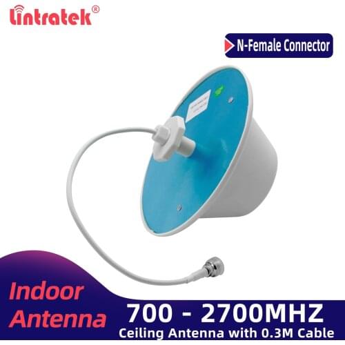 Indoor Ceiling Antenna 700~2700MHZ with 0.3meters cable Mushroom Antenna for GSM DCS CDMA PCS AWS WCDMA LTE signal repeater