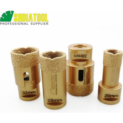 SHDIATOOL Vacuum brazed diamond drilling core bits with 15MM Diamond height 20/25/35/45/55/75mm hole saw drill bit