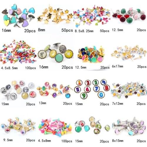 Mix Heart Star Shape Number Rhinestone Studs And Spikes For Clothes Round Square Brads Scrapbooking Embellishment Fastener