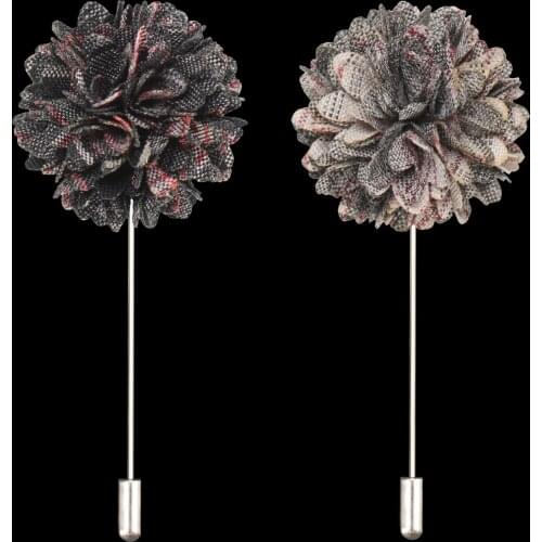 Fashion Korean Mens Suit Long Needle Brooch Corsage Green Edge Lapel Pin Mixed Color Multi-petal Flower Clothing Accessories