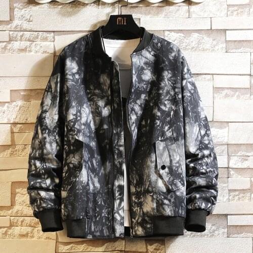 2021 Casual Mens Bomber Jacket Autumn Baseball Camouflage Jackets Black/Blue Men Fashion Zipper Coats Outerwear Overcoat 5XL