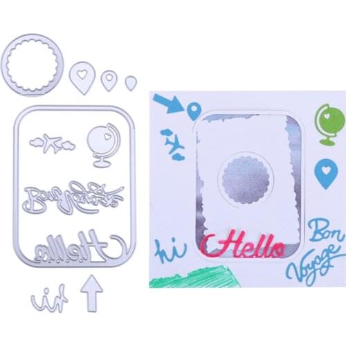 Globe/Hello Bon Voyage Sets Metal Cutting Dies For DIY Scrapbooking Photo Album Paper Cards Decorative Crafts Embossing Die Cut