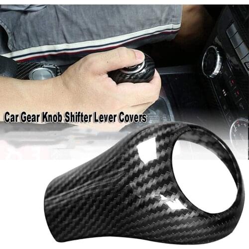 Car Sticker Carbon Fiber ABS Manual Gear Knob Shifter Lever Covers For Mercedes benz W204 W212 Gear Shift Knob Cover