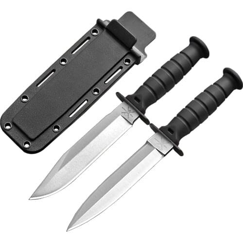 DuoClang Cold Steel Small Fixed Blade Knife Pocket Necklace Stainless Steel Knives with Sheath EDC Tools