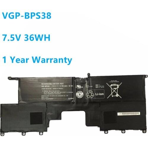 New VGP-BPS38 laptop Battery For Sony PRO11 PRO13 P132200C P11226SCBI P13227SC SVP13218SC BPS38 7.5V 36wh/4740mAh