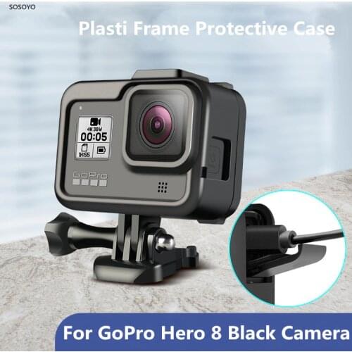 Plastic Frame Protective Case Housing Anti-fall Protection Border Black Shell For Gopro Hero 8 Action Camera Accessories