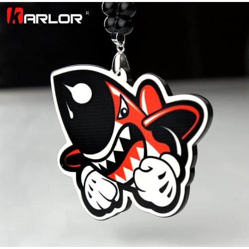 Shark Bombs Ho Car Auto Fashion Pendant JDM Interior Rear View Mirror Ornament Hanging Dangle Charm Acrylic Duplex Car-Styling