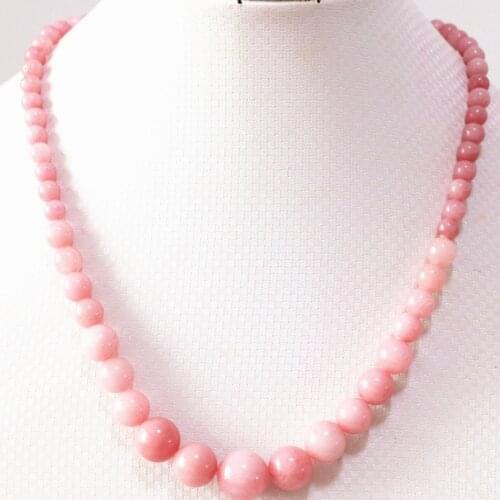 Charms pink rhodochrosite 6-14mm round beads necklace high grade weddings party gifts tower chain chokers jewelry 18inch B617