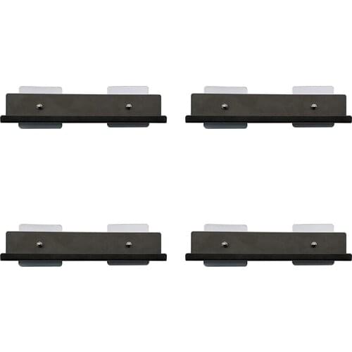 4 Pack Vinyl Record Display Shelf, Metal Frame Wall Mounted Holder Stand with Self Adhesive for Record Album, Magazine