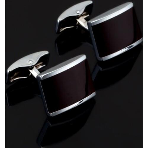 Luxury Fashion red enamel eighteen design brand red clover hexagon Silvery square Cufflinks Mens Jewelry shirt cuff Cufflinks