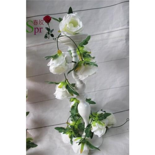 SPR 10PCS/LOT Artificial Flowers Vine Home Wedding Garden Decoration Rose Fake Flower Rattan String Festival Hanging Silk flower