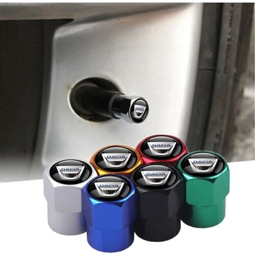 Car-Styling 4pcs Car Wheel Tire Valve Stem Caps For Renault Dacia Duster Logan 2 Sandero Lodgy Dokker Stepway Auto Accessories