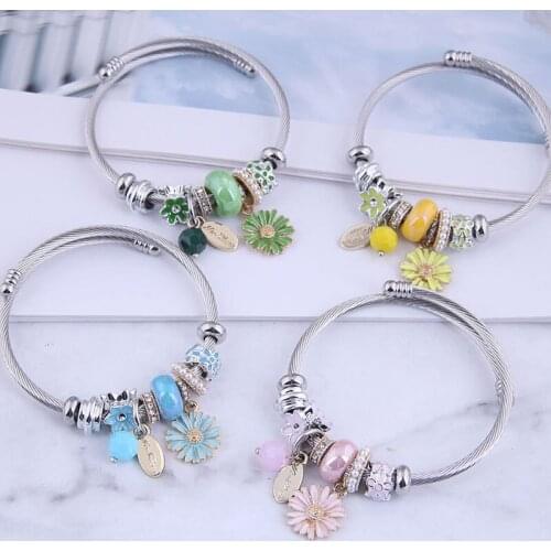 YADA Hot Sale Plant Flower Bracelets&Bangles For Women Adjustable Bracelets Crystal Jewelry Bracelet Pulseira Feminina BT210023