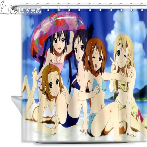 NYAA Sexy Anime Girls Shower Curtain Polyester Fabric 12 Hooks For The Bathroom Waterproof Mildew Funny Bath Curtain