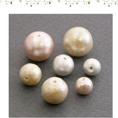 50PCS/Lot Good quality Japanese cotton pearl Half Holes Cotton Pearl DIY jewelry Making Eearings Necklace