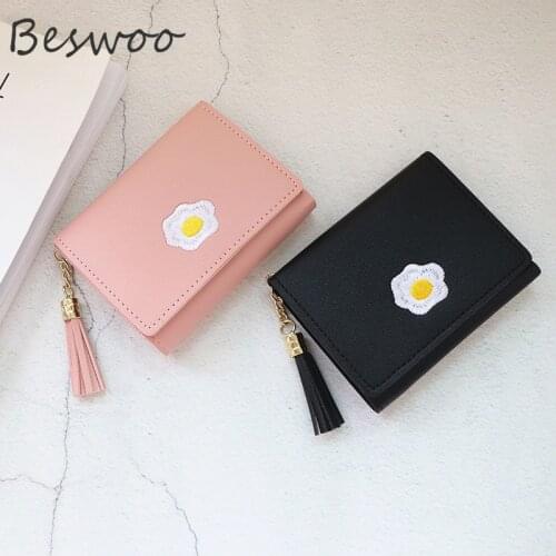 Wallet Women Cute Short Purse Leather Fried Egg Mini Ladies Wallet Card Holder Female Fashion Small Coin Purse Wallet for Women