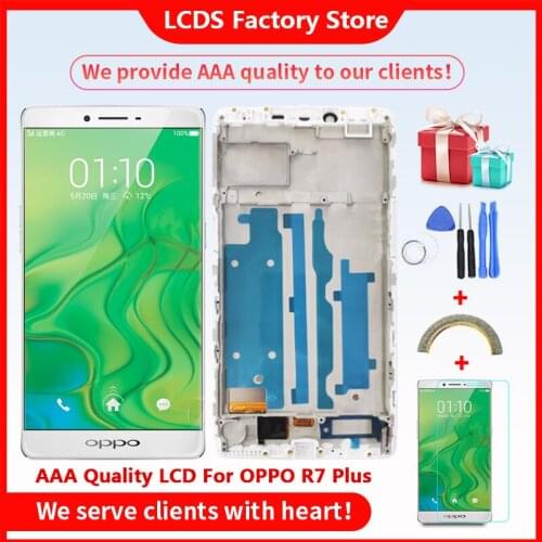 Grade AAA Quality LCD For OPPO R7 Plus LCD With Frame LCD Display Screen For OPPO R7 Plus LCD Screen 10-Touch