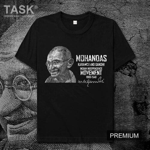 Celebrity Mohandas Karamchand Gandhi Founding father of india leader Non-violent summer mens t shirt new Tops Short sleeve 01