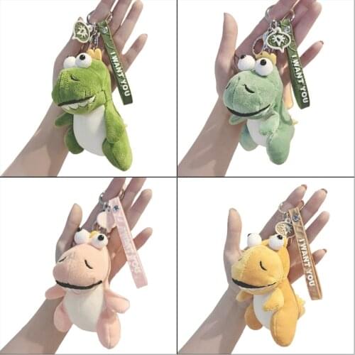 1Pcs Cute Little Dinosaur Cartoon Plush Toy Doll, KeyChain Pendant School Bag Cartoon Doll Toy for Family Decor