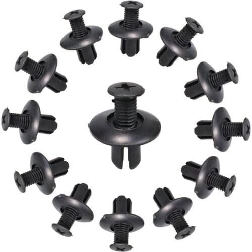 10/20/50pcs Universal Car Bumper Fender 8mm Hole Plastic Rivets Fasteners Screw Car Fastener Clips for Nissan Toyota Focus Kia