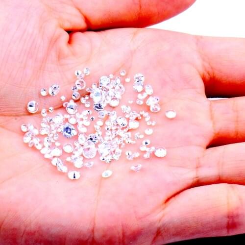 100pcs 1mm-4mm And Mixed Sizes 5A Round Beads Cut CZ Stone Brilliant White Color Cubic Zirconia Synthetic Gems stone