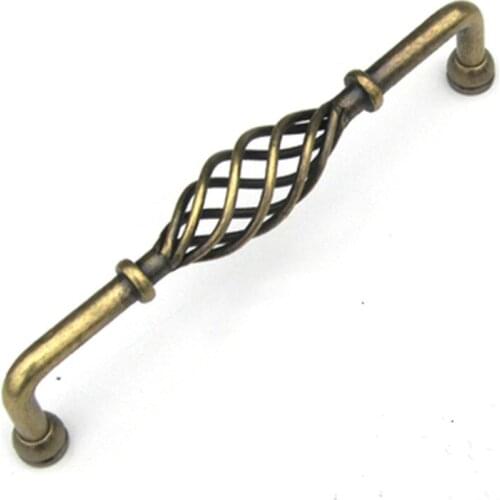 160mm American vintage style birdcage furniture handle bronze kitchen cabinet wardrobe dresser cupboard drawer knob handle 192mm