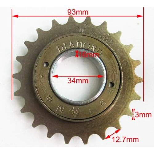22 Teeth Sprocket Freewheel 12.7X3X22T Bicycle 1/2" x 1/8" 420 Chain Sprocket Freewheel Electric Bicycle Accessories
