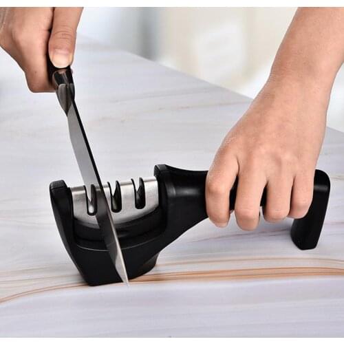 3 Stages Knife Sharpener Professional Household Knife Whetstone Knives Sharpening System for Kitchen Knife Slicing Knife Cutlery