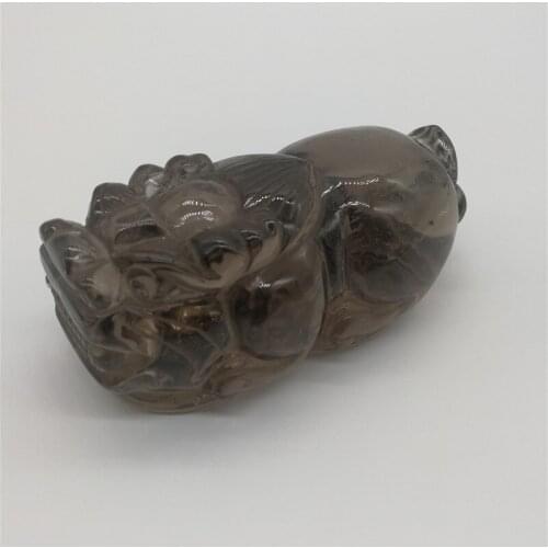 390g Natural Smoky Quartz Crystal Hand-carved Pixiu Artwork For Decoration RD168