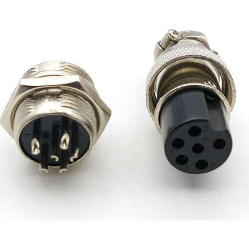 50set 6 Pin GX16 16mm Audio Cable Connector Chassis Mount