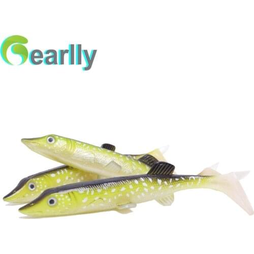 6"/15.5cm length 3pcs/bag soft pike deap sea fishing lures sword fish lure boating pesca kujira big game fishing