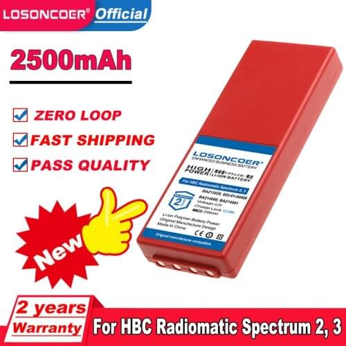 2500mAh Battery 005-01-00466, BA213020, BA214060, BA214061 For HBC Radiomatic Spectrum 2, Radiomatic Spectrum 3
