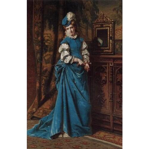Free shipping court women figure canvas prints oil painting classical painting printed on canvas home decoration picture
