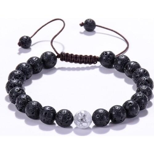 Fashion Personality 8mm Volcanic Rocks Beads Bracelet Hand Weave Bracelets
