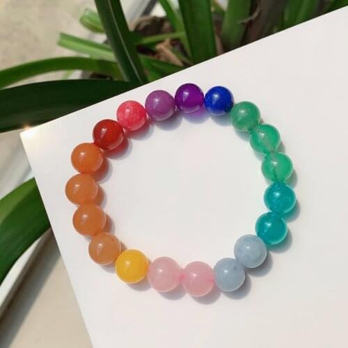 Reiki Healing Jewelry Mixed Natural Gems Stone Bracelets for Women Chakra Colorful Amethysts Blue Quartz Pink Crystal Bracelets