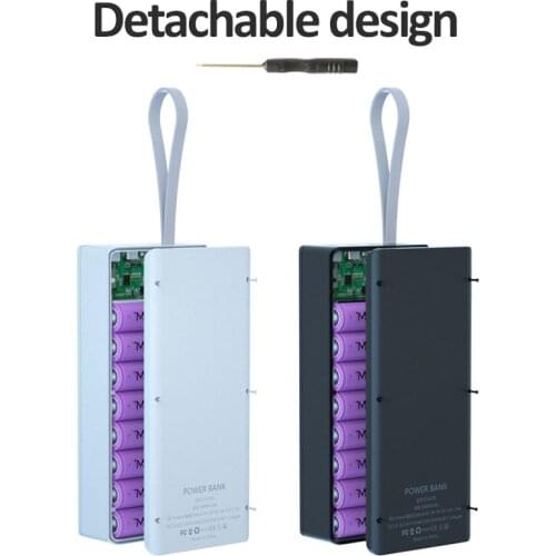 16*18650 Battery Pack Case DIY Power Bank Case Dual USB LCD Display Support Quick & Wireless Charger DIY Battery Shell Storage