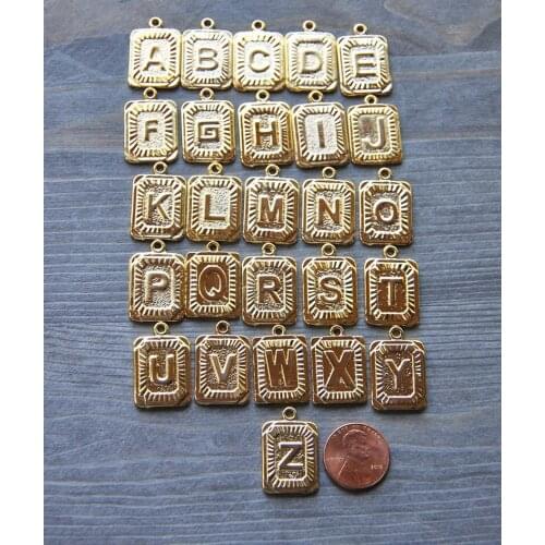 Cxwind NEW 5 Style 26Pcs Alphabet A-Z Charms Pendents Letters DIY Jewelry Findings Initial Letter Charm For Jewelry Making