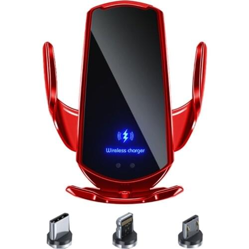 652F Car Wireless Charger Mobile Phone Bracket Induction Opening / Closing Navigation Fixing Frame Fast Charging Auto Holder