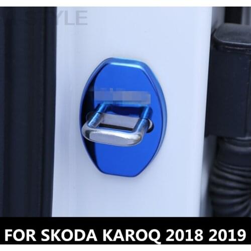 For SKODA KAROQ 2018 2019 Car Waterproof Door Lock Protective Cover Waterproof and rustproof car stylin Auto Accessories
