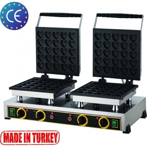 Double Hearted Bubble Pancake Machine Electric Waffle Maker Commercial Biscuits Dutch Poffertjes Grill Pancake Baking Machine